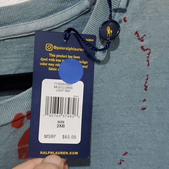 Polo Blue Striped "Training Facility" T Shirt Size 2XB - Picture 4 of 9